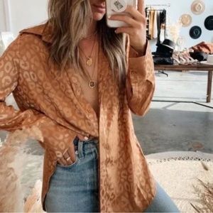 12th tribe satin print blouse